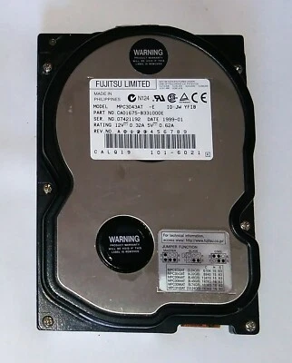Fujitsu HDD 3.2GB MPC3032AT CA01675-B32100LP 3.5" IDE TESTED FORMATTED BLANK - Image 1 of 3