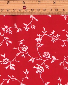Laura Ashley Vintage Roses Fabric 1.25 yards by 44 inches Red White - Picture 1 of 2