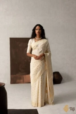 Blusa sari de seda nupcial de diseñador Sari Bollywood étnica del sur de la India lista para usar Foto 1 de 4
