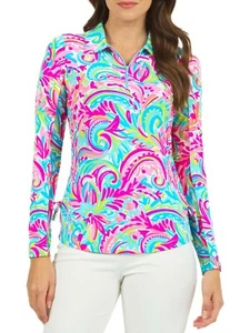 NWT Ladies IBKUL AUBREY CANDY PINK Long Sleeve Polo Golf Shirt - S M L XL & XXL - Picture 1 of 1