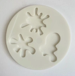 INK BLOT MOLD, Silicone Fondant Mold, Artist Theme Cake Decoration, Art Teacher, - Picture 1 of 1