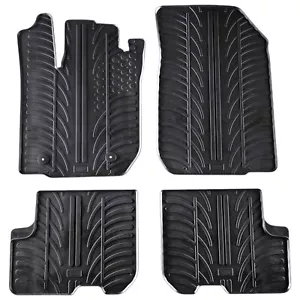 Rubber Car Floor Mats For Dacia Logan Mk2 All Weather Heavy Duty Auto Liners - Foto 1 di 6