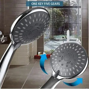 Handheld Shower Head High Pressure 5 Spray Settings Massage Spa Detach Bathroom - Picture 1 of 11