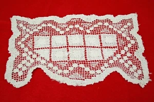 Vintage Doily Ecru Cotton Handmade Cottagecore Shabby Chic Farmhouse - Picture 1 of 4