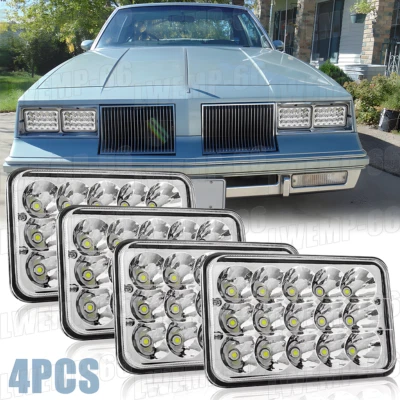 4pcs 4x6" Led Headlights Hi/Lo Prejector Fit for Oldsmobile Cutlass Supreme Car — 第 1/4 张图片