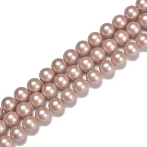 Cuentas redondas mate de perlas púrpura claro 6 mm 8 mm 10 mm 15,5"" cadena - Imagen 1 de 2