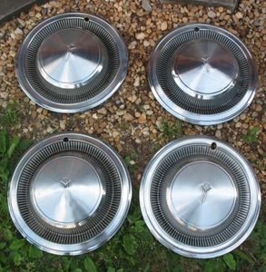 Used Vintage 1970's Mopar Plymouth Fury 15" Hubcap Set of 4 - Picture 1 of 8