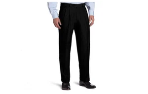 NUEVO PANTALÓN DE VESTIR PLISADO BERTUCCI CLASSIC FIT NEGRO TALLA 30 - Imagen 1 de 1