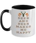 Hunting Gifts Deer And Beer Makes Me Happy Birthday Christmas Gift Idea Two Tone