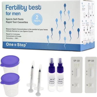 ALLTESTS One Step Male Fertility Test Kit, 2‑Test Pack – Home Sperm Check Test for Men