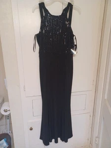 New Black Sequin Evening alexa b nites dress Size 6 - Picture 1 of 10