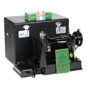 1950 Singer Model 221-1 Vintage Black Portable Centennial 221 Sewing Machine AJ - Picture 1 of 24
