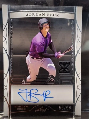 2022 Leaf Trinity Clear Silver Foil /99 Jordan Beck #CA-SR1 Auto - Image 1 of 4