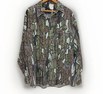 Vintage WALLS Trebark Turkey Camo  Hunting Shirt Sz XL Chest 46-48 USA NWTF - Image 1 of 4