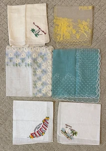 Vintage Florida Floral Philippines Handkerchief Lot of 6 - Picture 1 of 9