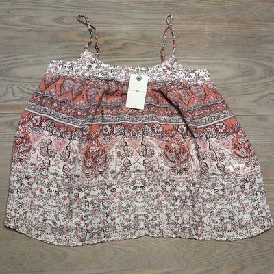 NUEVA Camiseta sin mangas Lucky Brand rosa cachemira para mujer S campesina correa de espagueti viscosa Foto 1 de 4