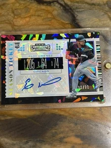 2019 Contenders Eloy Jimenez Season Ticket Cracked Ice Rookie Auto RC #06/23 Sox - Picture 1 of 2