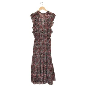 BB Dakota Womens Boho Chiffon Floral Dress Size L Ruffle Western Cottage Core - Picture 1 of 10