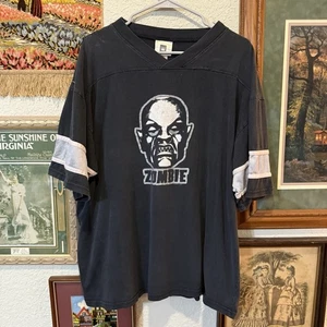 Vintage 90s RARE Rob Zombie Jersey Style Heavy Metal Tour Shirt Size XL - Picture 1 of 8