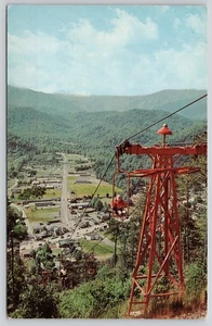 Gatlinburg Tennessee SkyLift Chairlift Great Smoky Mountains Chrome Postcard - Picture 1 of 2