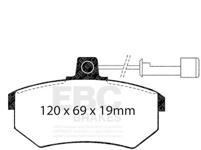 Juego de pastillas de freno delanteras EBC 24671FVBQ para Audi 100 Quattro 1989-1990 Foto 1 de 4