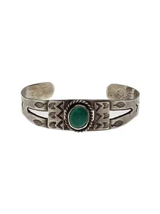 Brazalete Navajo Plata Hombre 1.6cm Ancho, Ajustable 16.3cm Pulsera Usado - Imagen 1 de 2