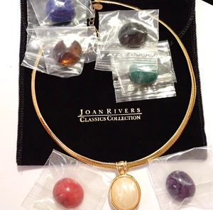 Joan Rivers Classic Collection Halskette 7 austauschbare Steine Omega Kette 19 - Bild 1 von 10