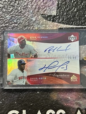 2005 Upper Deck Reflections Dual AUTO David Ortiz & Ryan Howard #RHDO Red /99🔥 - Image 1 of 4