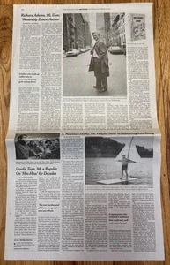 Artículo de periódico obituario Richard Adams New York Times - Imagen 1 de 2