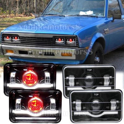 Faros LED 4x6"" negros para camioneta Dodge Ram 50 1984-1986 haz alto/bajo DRL 4 un. Foto 1 de 4