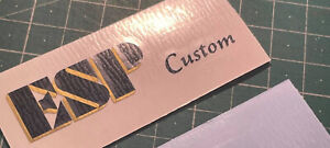 ESP Custom Headstock Gold and Black Vinyl Logo Sticker