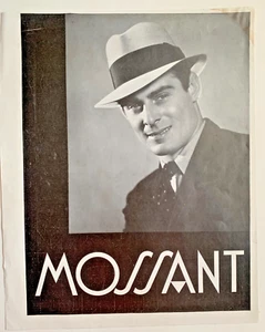 Anuncio impreso Mossant 1935 14" x 10" estilo Art Deco sombreros para hombre - Imagen 1 de 1