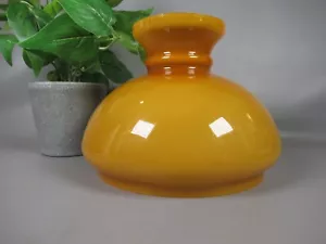 vintage amber cased glass oil lamp glass shade 7 inch dia - Picture 1 of 9
