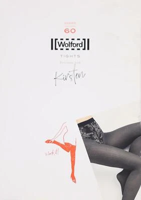Wolford 257756 Womens Kirsten Opaque Tights Black/White Size Medium - Image 1 of 2