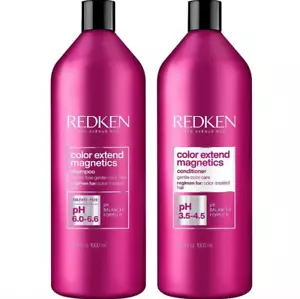 REDKEN COLOR EXTEND MAGNETICS SHAMPOO & CONDITIONER LITER SET 33OZ EACH - Picture 1 of 1