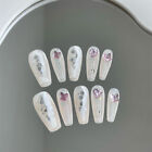 Coffin Handmade Nail Rhinestones Butterfly Press On Nails For Nail Art 10Pcs