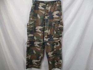 OTB 91 Youth Cargo Pants 14 Camouflage Straight Wide Leg Deep Pockets Cotton - Picture 1 of 12