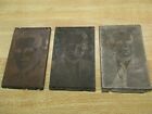 Lot/3 3" X 2" Antique Metal Printing Plates Lithography Copper? Men's Portraits