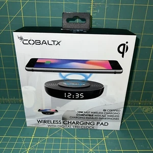 Cobaltx Chargeur Universel Qi Sans Fil avec Horloge LED Numérique NEUF (B10) - Photo 1 sur 2