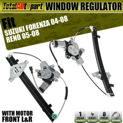 2x Regulador de ventana con motor conductor delantero y pasajero para Suzuki Forenza Reno Foto 1 de 4
