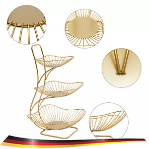 3 Stöckig Obst Etagere Obstkorb Metall Obstschale Modern Obstständer Gemüsekorb - Bild 1 von 9