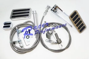 Kit de pedal de gas de acelerador Billet + cable trenzado de acero inoxidable de 36" y resorte de retorno 700R4 - Imagen 1 de 8