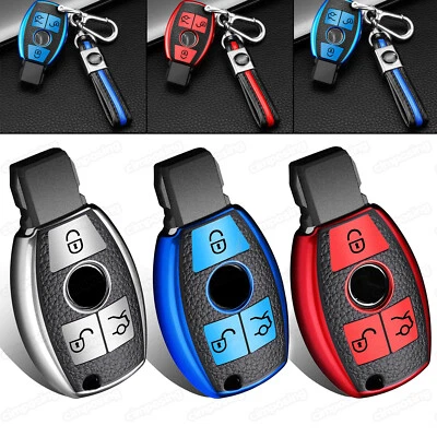 Funda Carcasa Llavero Textura Cuero Granulado TPU Para Mercedes Benz 3 Botones Foto 1 de 4
