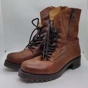 Miz Mooz Leather Lace-Up Pandora Boots Women's 39 Brown Boho Retro 90s Y2K - Picture 1 of 11