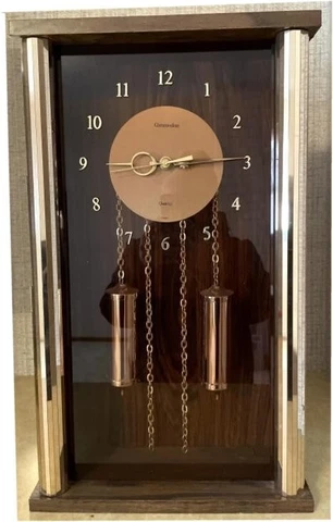 Vintage Commodore DUAL Pendulum QUARTZ Wall Clock / Mantle Clock KOREA 606 Cover