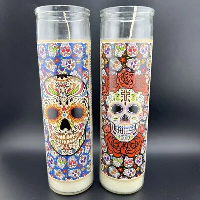 NUEVO Lote de 2 Devocionales Día de la Muerte y Cinco de Mayo Calavera Ojos Negros y Rosa Foto 1 de 4