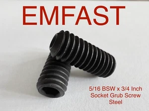 5/16 BSW x 3/4 inch socket grub steel whitworth high tensile bolts set screws - Picture 1 of 4