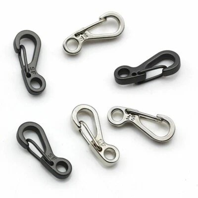 MARKENLOS 10Pcs Karabiner Mini D Form Edelstahl Schl??ssel Schnalle Snap Feder Clip Haken