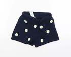 Next Girls Blue Floral 100% Cotton Sweat Shorts Size 6 Years Regular - Dandelion
