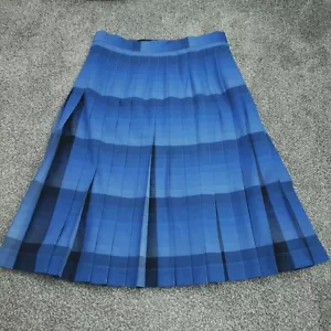 Pendleton Midirock Damen Größe 8 Blau Kariert Wolle Plissee Wendeknopf Reißverschluss - Bild 1 von 21